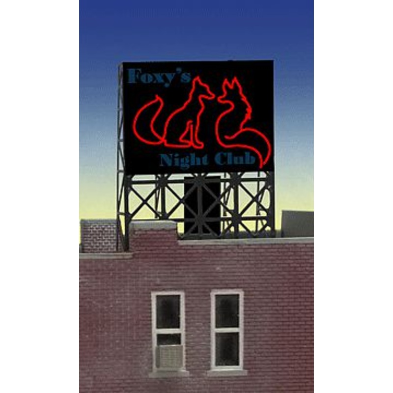 Foxy’s Night Club Animated Neon Rooftop Billboard