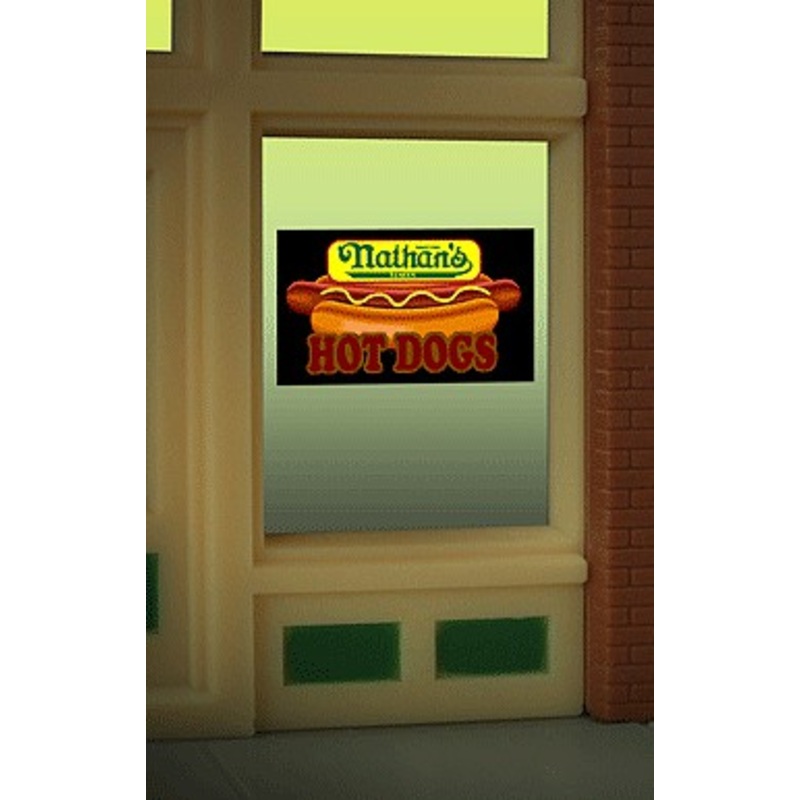 O/Ho Nathan’S Hot Dogs Window Sign