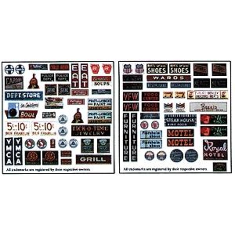 Business storefront and advertising signs (2)