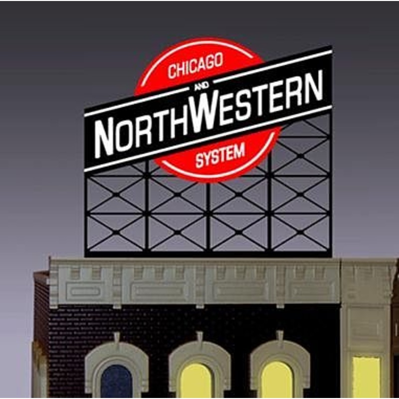 Chicago & North Western Small Animated Neon Billboard