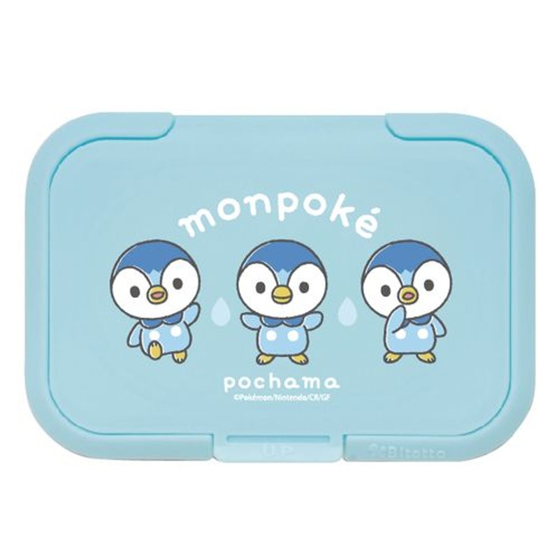 Pokemon Center Original Monpoke Wet Wipe Lid Piplup Light Blue