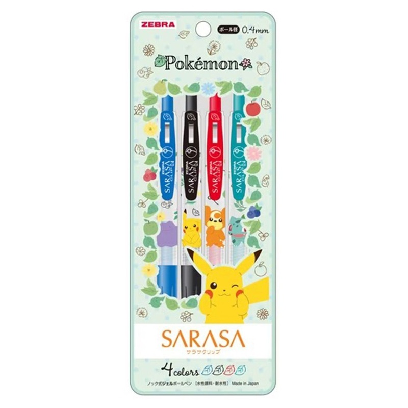 Showa Note Pokemon Center Color Ballpoint Pen Set of 4 SARASA Natural Life 0.4mm