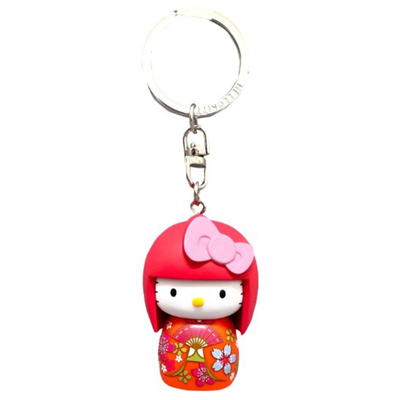 Asunarosya Hello Kitty Kokeshi Keychain Sakura Kimono OG Ribbon Light Pink