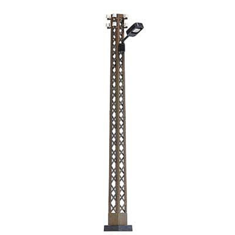 Lamp with Rusty Latticework Mast, Rectangular Lamp