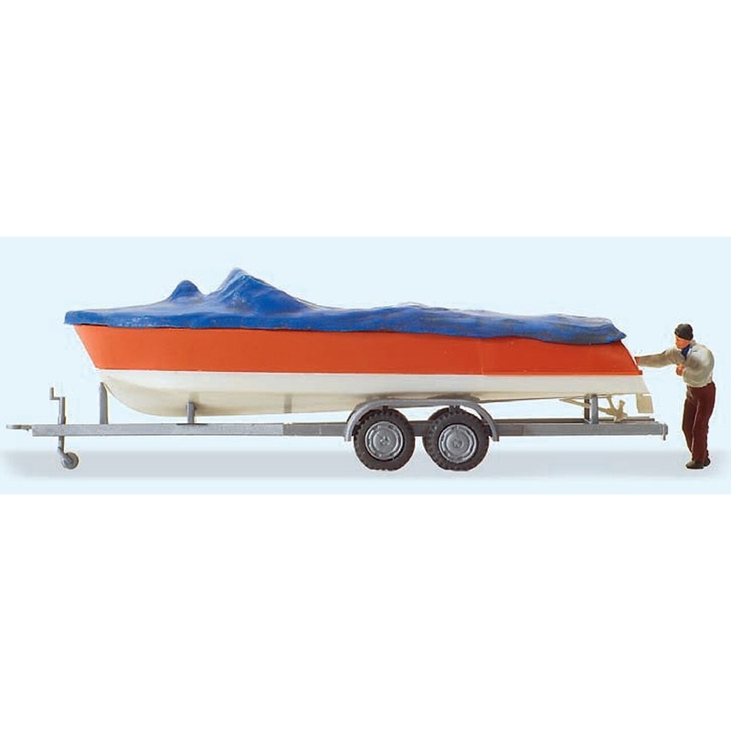 Motorboat w/ Trailer on Trailer