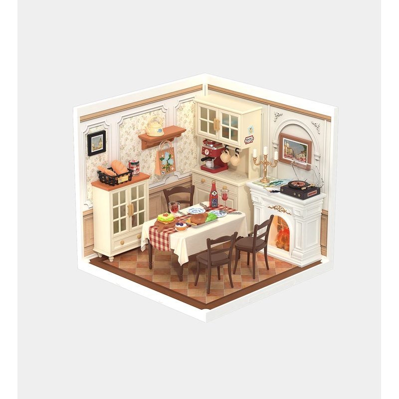 ROBOTIME DIY Miniature Kit Warm Dining Room (150 Pieces)