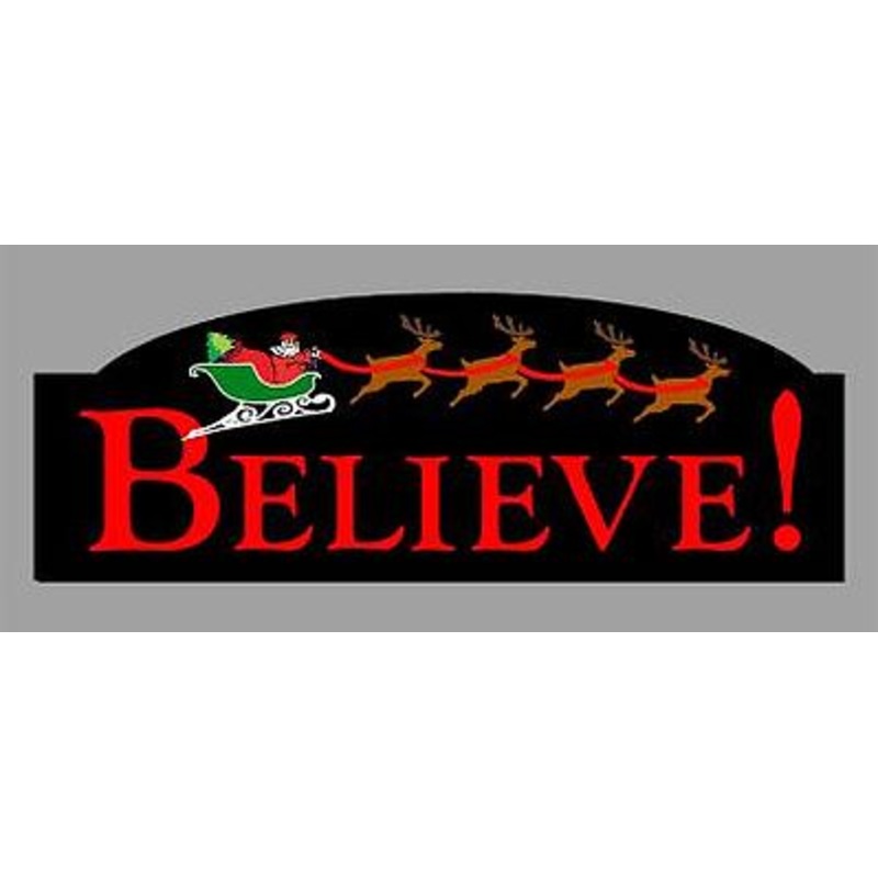 BELIEVE ROTATING SIGN