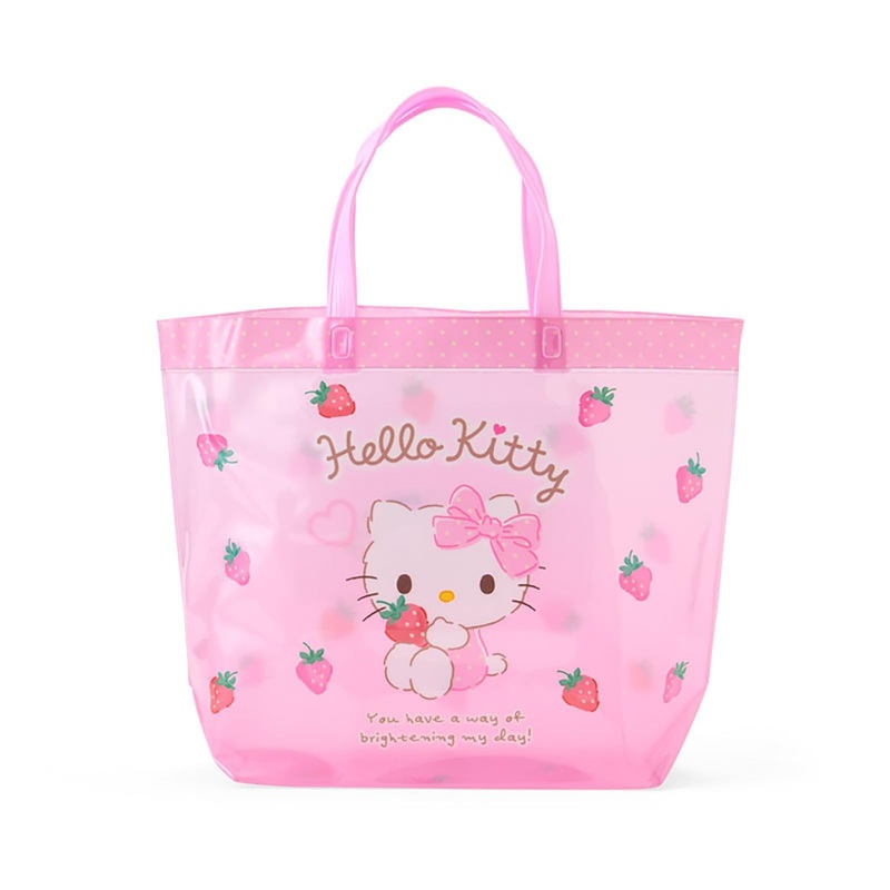 Sanrio Hello Kitty Pool Bag PVC Vinyl Bag with Name Space