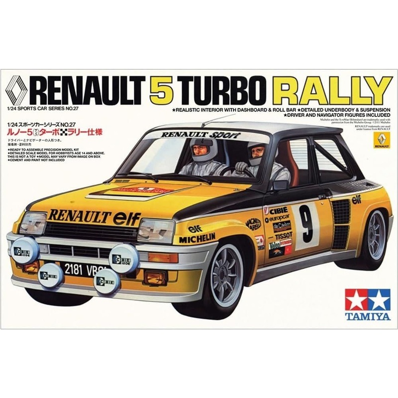 Tamiya 24027 Sports Car 1/24 Renault 5 Turbo Rally Plastic Model