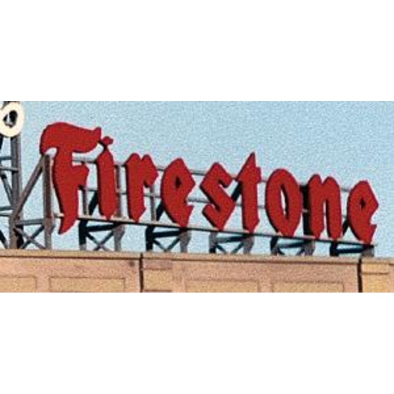 Firestone laser-cut rooftop sign (HO, S & O)