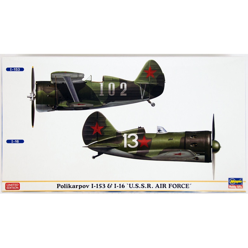 Hasegawa 02171 Polikarpov I-153 & I-16 USSR Air Force 1/72 Scale Kit