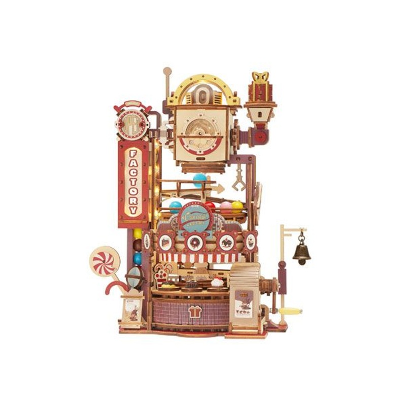 ROBOTIME DIY Wood Puzzle Candy Factory Handmade Kit (420 Pieces)