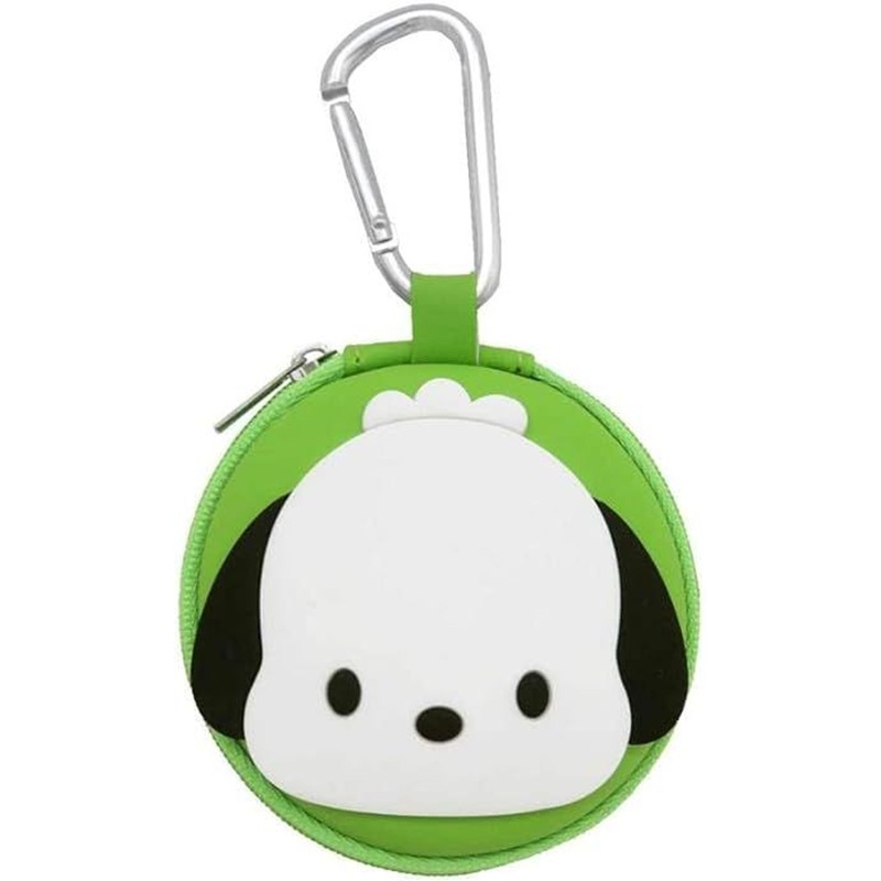 Sanrio Characters Round Accessory Case with Carabiner Pochacco