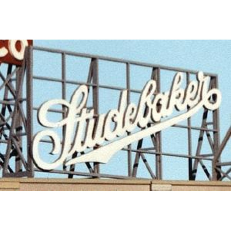 Studebaker laser-cut rooftop sign (HO, S & O)