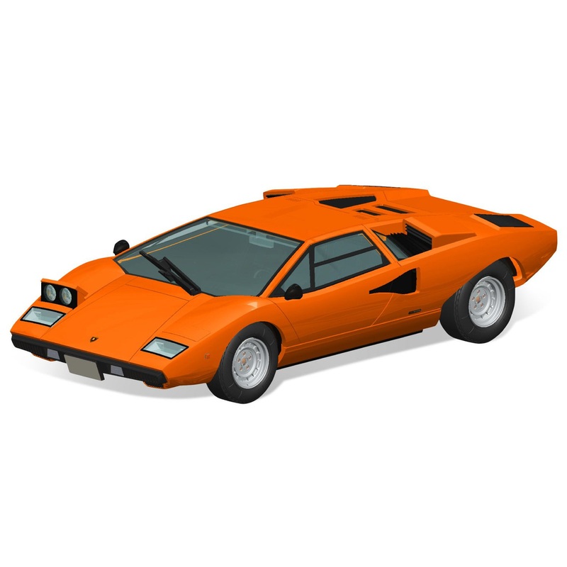 Aoshima The Snap Kit 1/32 Lamborghini Countach LP400 (Orange) Plastic Model