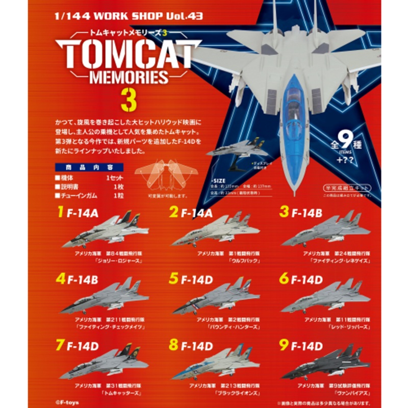 F-toys 1/144 Work Shop Vol.43 Tomcat Memories 3 10pcs Complete Box