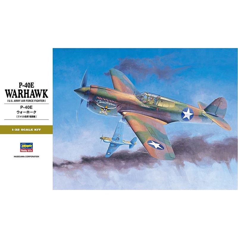 Hasegawa 1/32 P-40E Warhawk (U.S. Army Air Force Fighter) Plastic Model