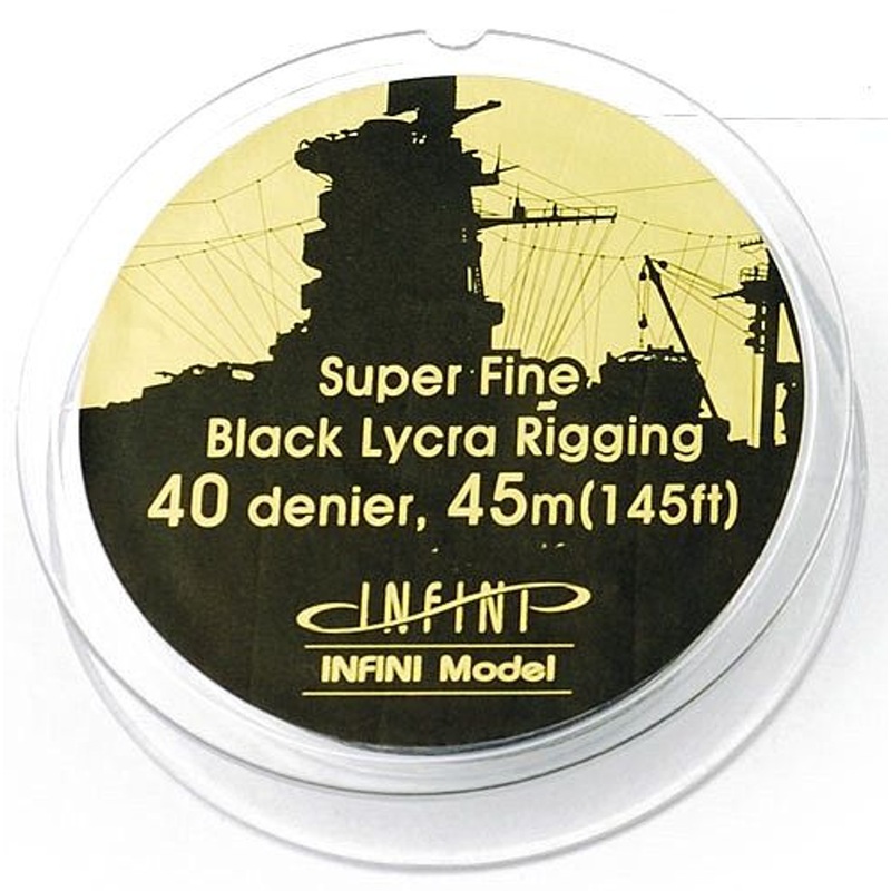 INFINI Model Super Fine Black Lycra Rigging 40 Denier 45m (145ft)