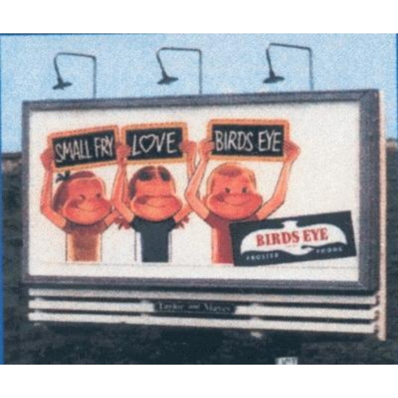 Laser-Cut Wood Billboards Pole 1950s