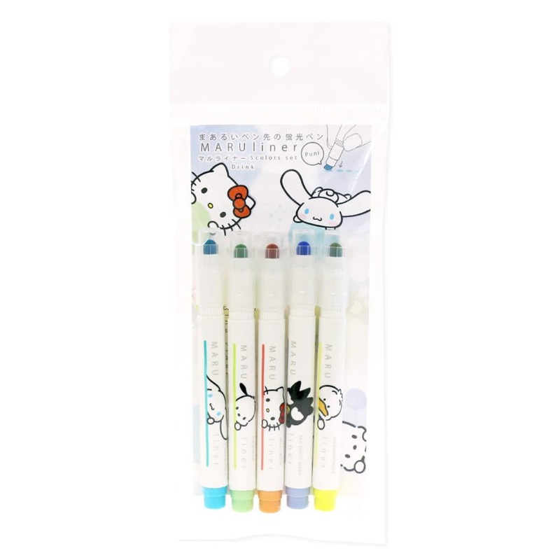Maru Liner Five Color Set Sanrio Characters / Drink
