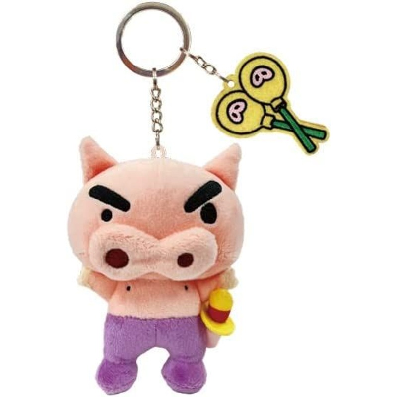 SK JAPAN Plush Keychain with Embroidery Charm Crayon Shin-chan Buriburizaemon