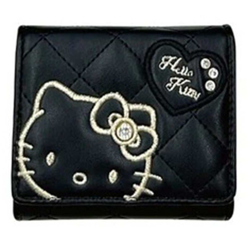 Sun Art Wappen Kitty Box Coin Tri-Fold Wallet Black