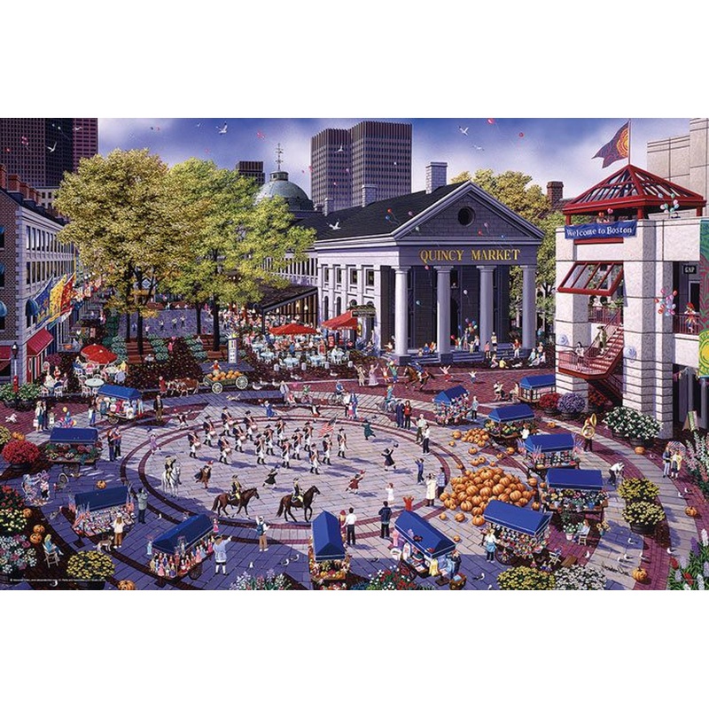 Yanoman 10-1429 Jigsaw Puzzle Alexander Chen – Quincy Market Square (1000 Pieces)