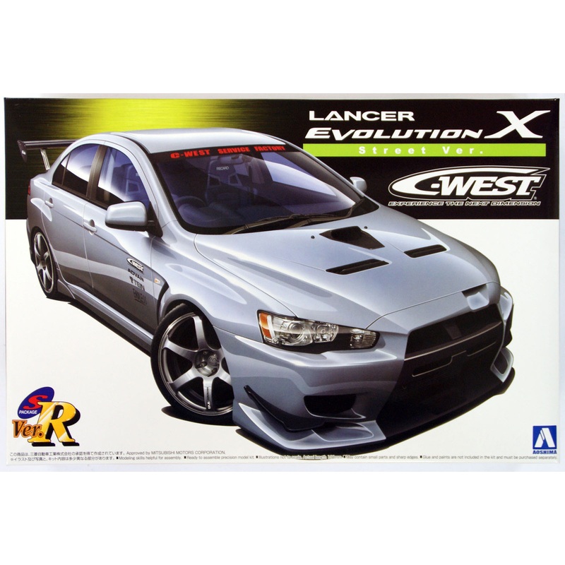 Aoshima 49013 Mitsubishi Lancer Evolution X C-West Street Version 1/24 Scale Kit