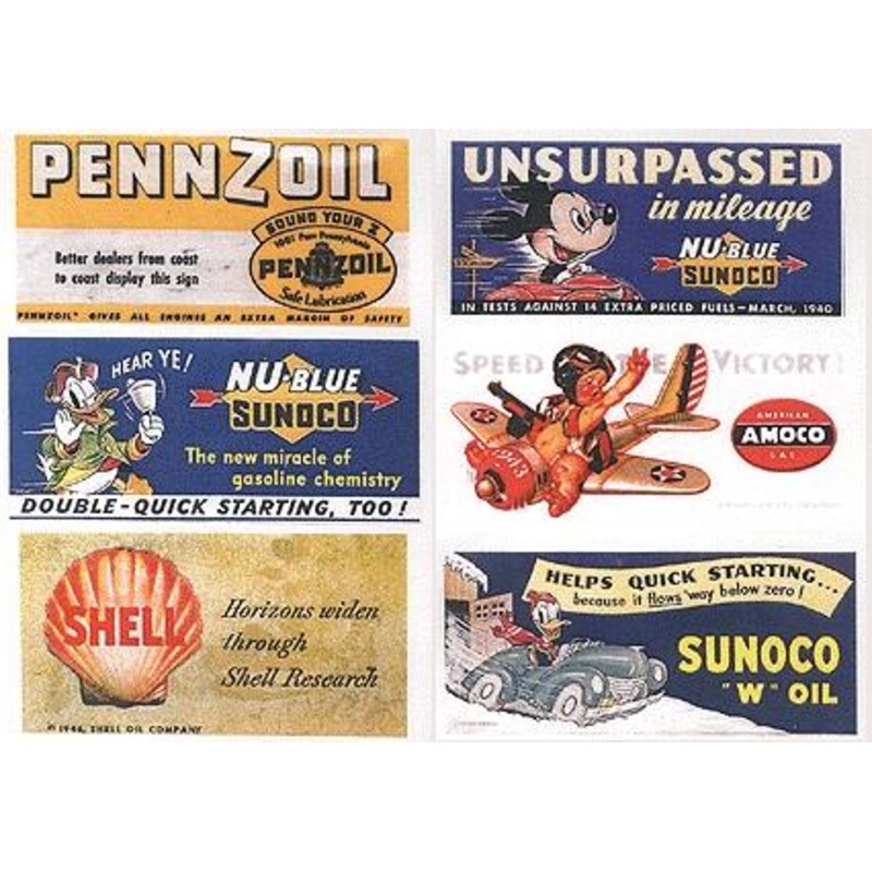 Vintage Gas Station/Oil Signs (6) 1940s