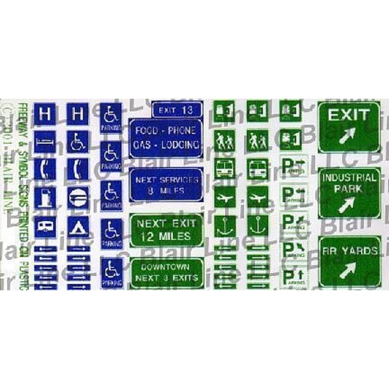 Modern info Freeway & symbol signs