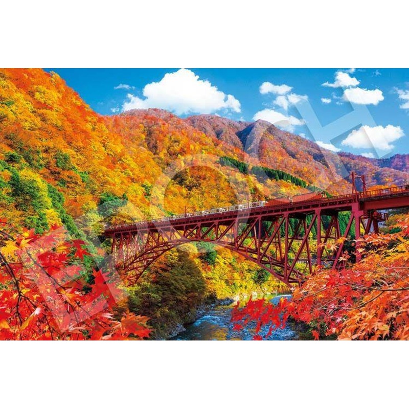 Epoch 09-053s Jigsaw Puzzle Clear autumn skies over Kurobe Gorge and the Torokko Train (1000 Pieces)