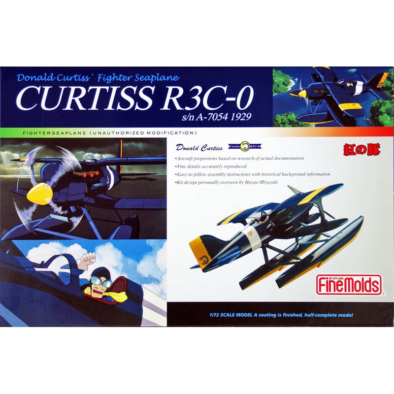 Fine Molds PJ2n CURTISS R3C-0 Seaplane PORCO ROSSO (Pre-Painted) 1/72 Scale Kit