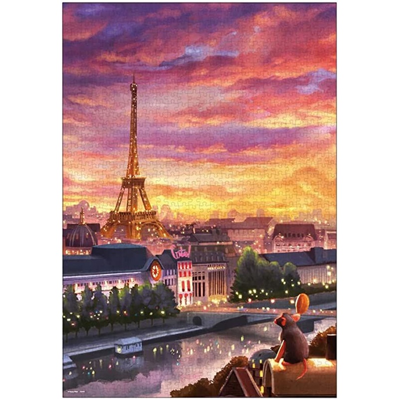 Tenyo D1000-095 Canvas Jigsaw Puzzle Disney Ratatouille A longing City (1000 Pieces)