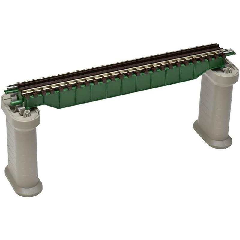 Tomix 3256 Deck Girder Bridge S140 (Dark Green) w/2 Concrete Piers (N scale)