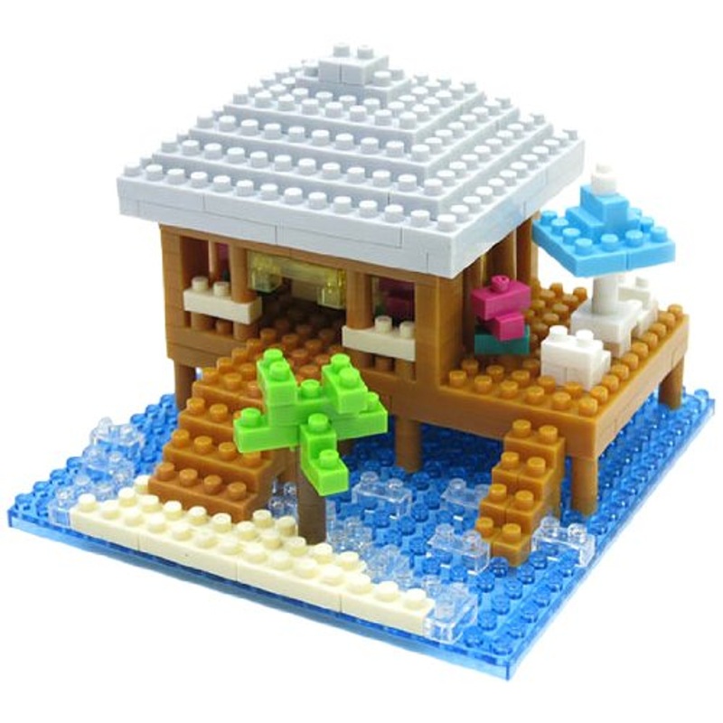 Kawada NBI-002 nanoblock Resort Cottage with Nanoid