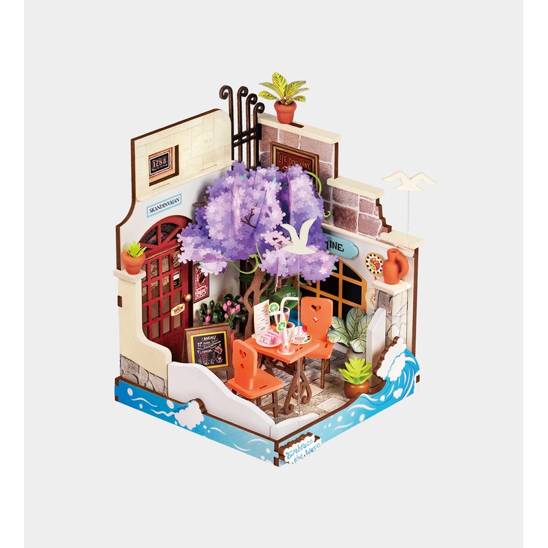 ROBOTIME DIY Miniature Kit Sea Holiday Restaurant (68Pieces)