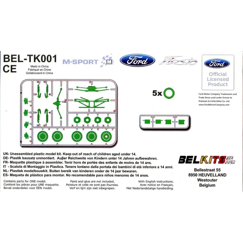 Aoshima (BELKitS) 84335 Option Parts Set for Ford Fiesta S2000 & RC WRC (Aoshima 84304, 84311) 1/24 Scale Kit