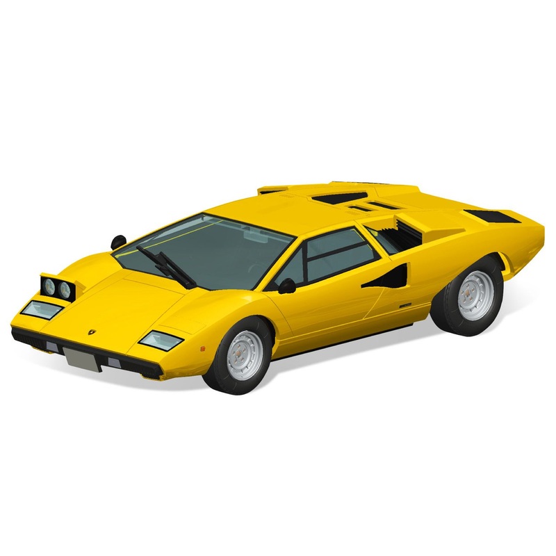 Aoshima The Snap Kit 1/32 Lamborghini Countach LP400 (Yellow) Plastic Model
