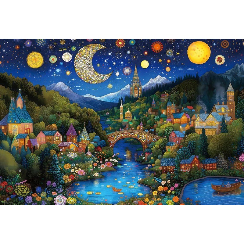 Jigsaw Puzzle A world of peace and magic at night (1000 Pieces)