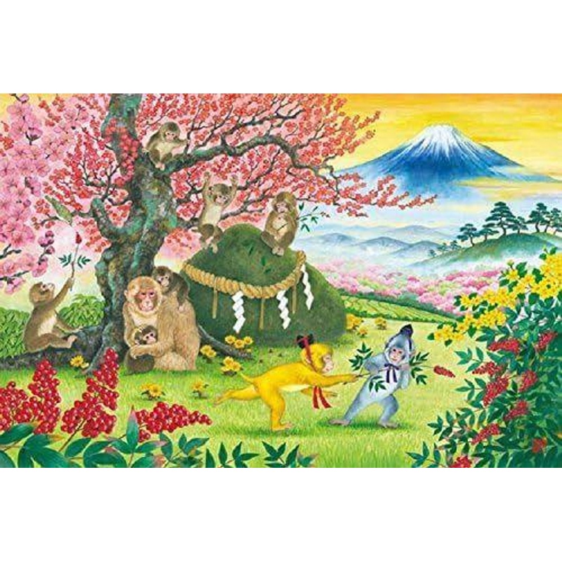 Appleone 1000-772 Jigsaw Puzzle ‘Difficulty turns and hardships disappear’ – Nanten Nine Monkeys – (1000 Pieces)
