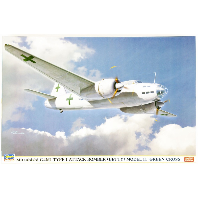 Hasegawa 02167 Mitsubishi G4M1 Type 1 Attack Bomber (Betty) Model 11 Green Cross 1/72 Scale Kit