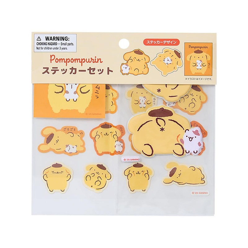 Sanrio Pom Pom Purin Sticker Set (Pudding And Muffin Friendship Time)