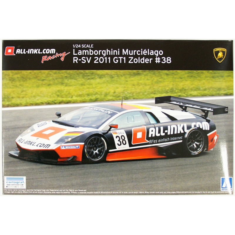 Aoshima 07143 Lamborghini Murcielago R-SV 2011 GT1 Zolder #38 1/24 Scale Kit