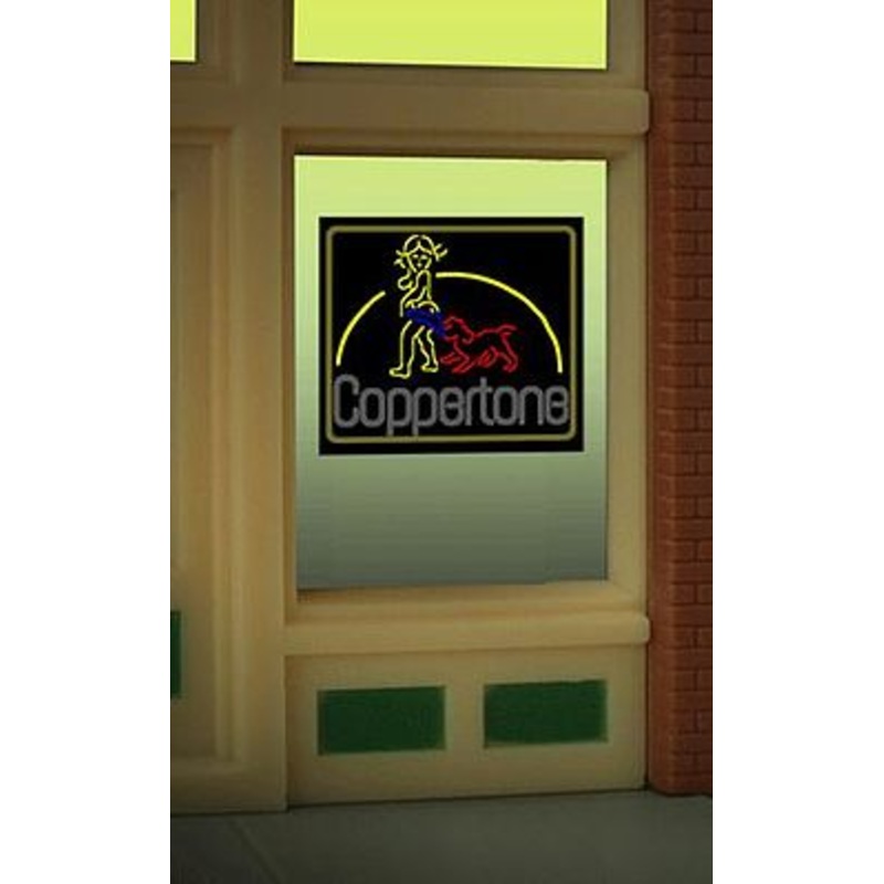 Coppertone Flashing Neon Window Sign