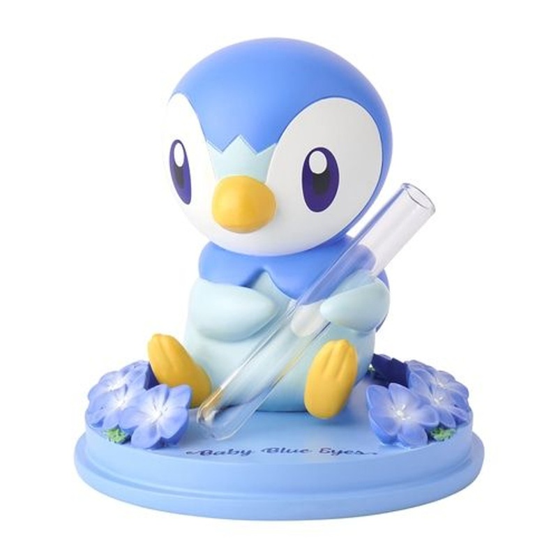 Pokemon Center Original Bud Vase with Figure – Piplup (Baby Blue Eyes)