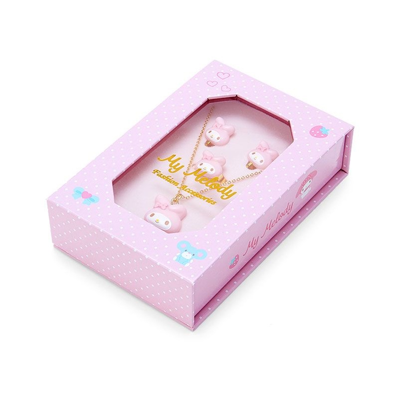 Sanrio Accessories 3 Pieces Set (Necklace Earrings Ring) My Melody