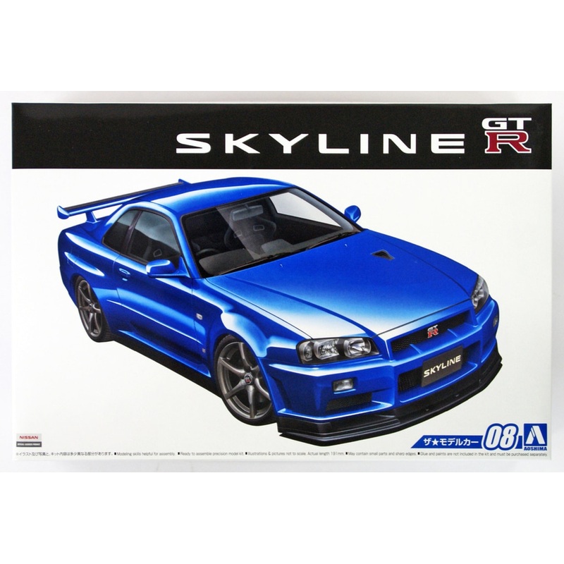 Aoshima 51597 The Model Car 08 NISSAN BNR34 SKYLINE GT-R V-spec II ’02 1/24 Scale Kit