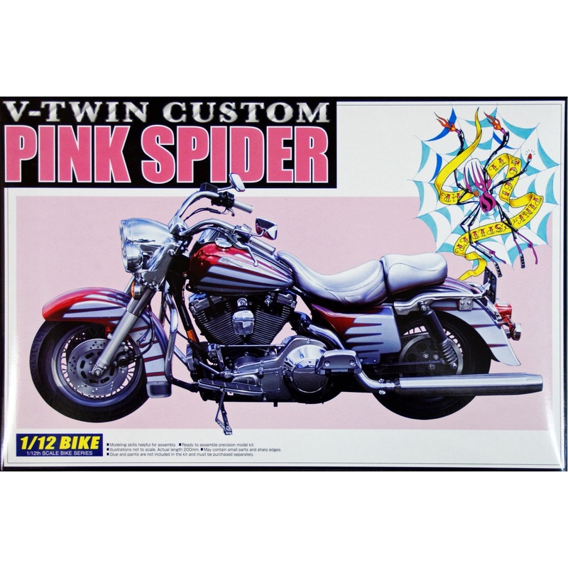 Aoshima Naked Bike 94 03497 Pink Spider (V-Twin Custom) 1/12 Scale Kit