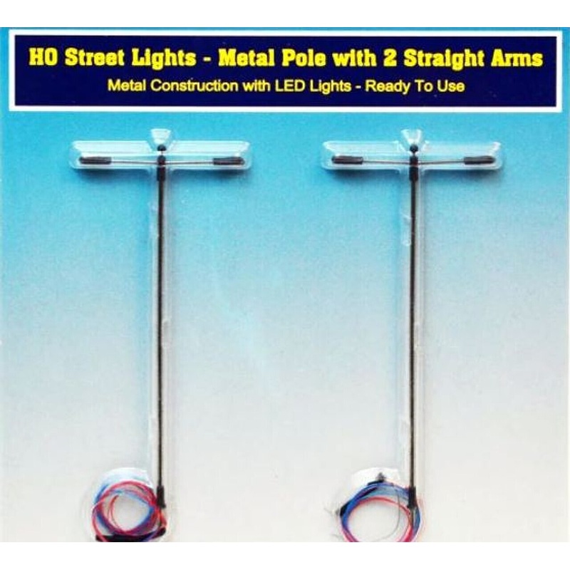 HO Street Light 2 Straight Arms