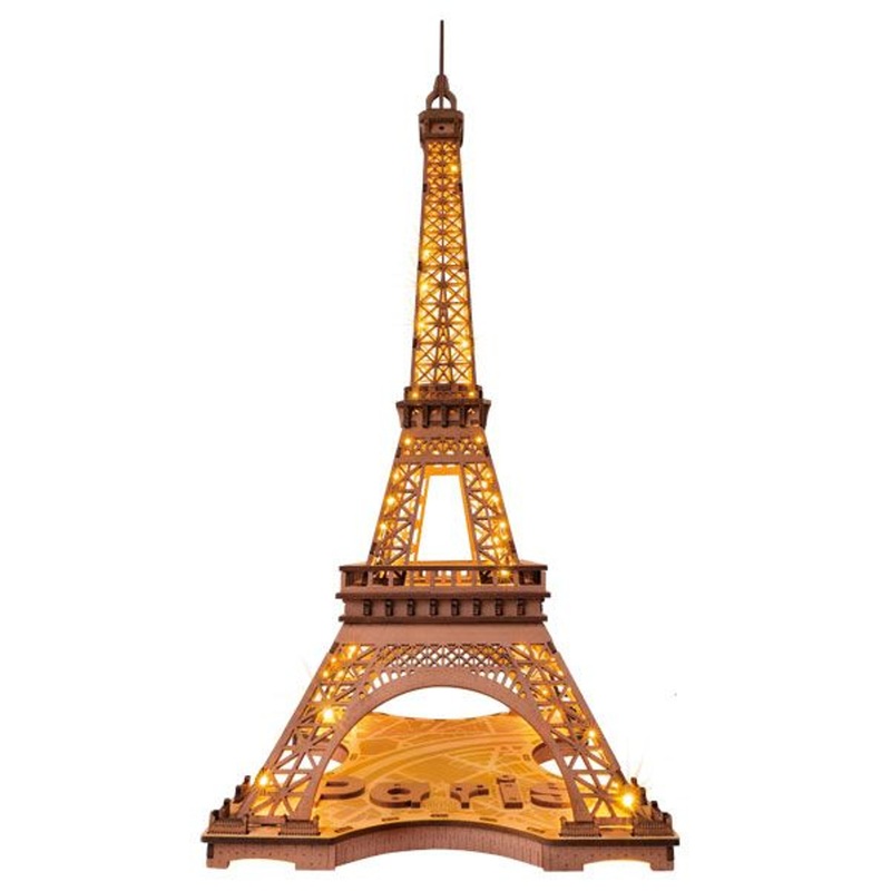 ROBOTIME DIY Wood Puzzle Eiffel Tower At Night (164 Pieces)